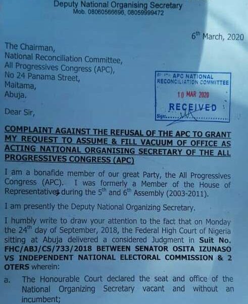 Leaked APC Letter