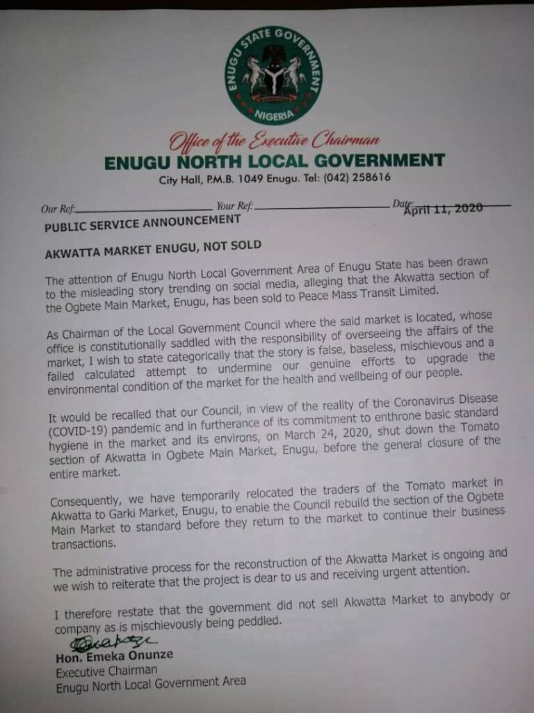 Akwatta Market Not Sold