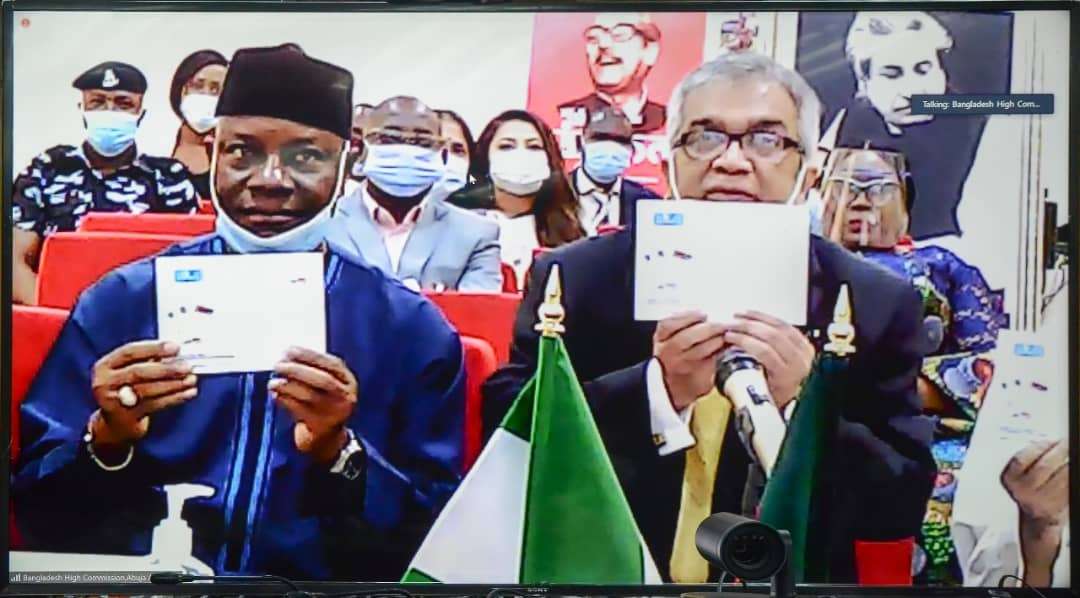 Foreign Ministers of Bangladesh and Nigeria Unveil Commemorative Stamp to Celebrate Mujib Year, The Street Reporters Newspaper