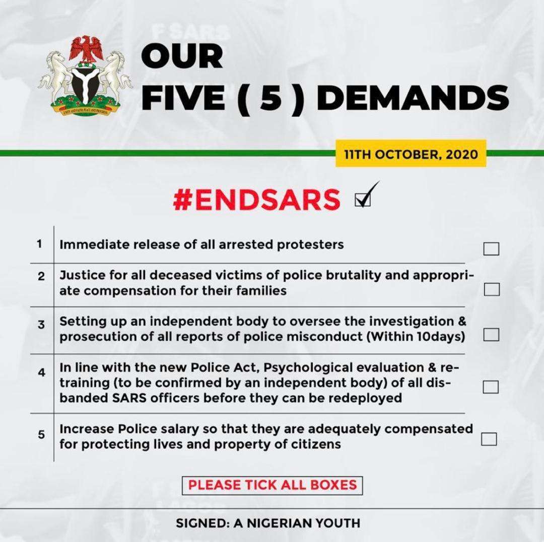 5-point demand of protesters