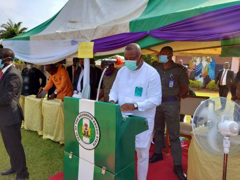 Gov. Ugwuanyi Bids Farewell to Deceased School Children, Immortalises Victims