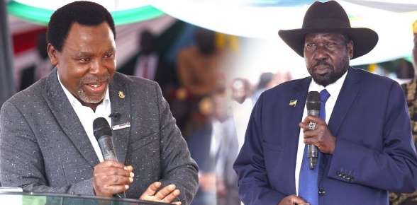 President Salva Kiir Mayardit of South Sudan and Prophet TB Joshua 