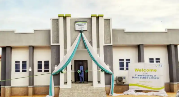 A building donated by Unity Bank Plc to the Borno State Universal Basic Education Board, SUBEB.