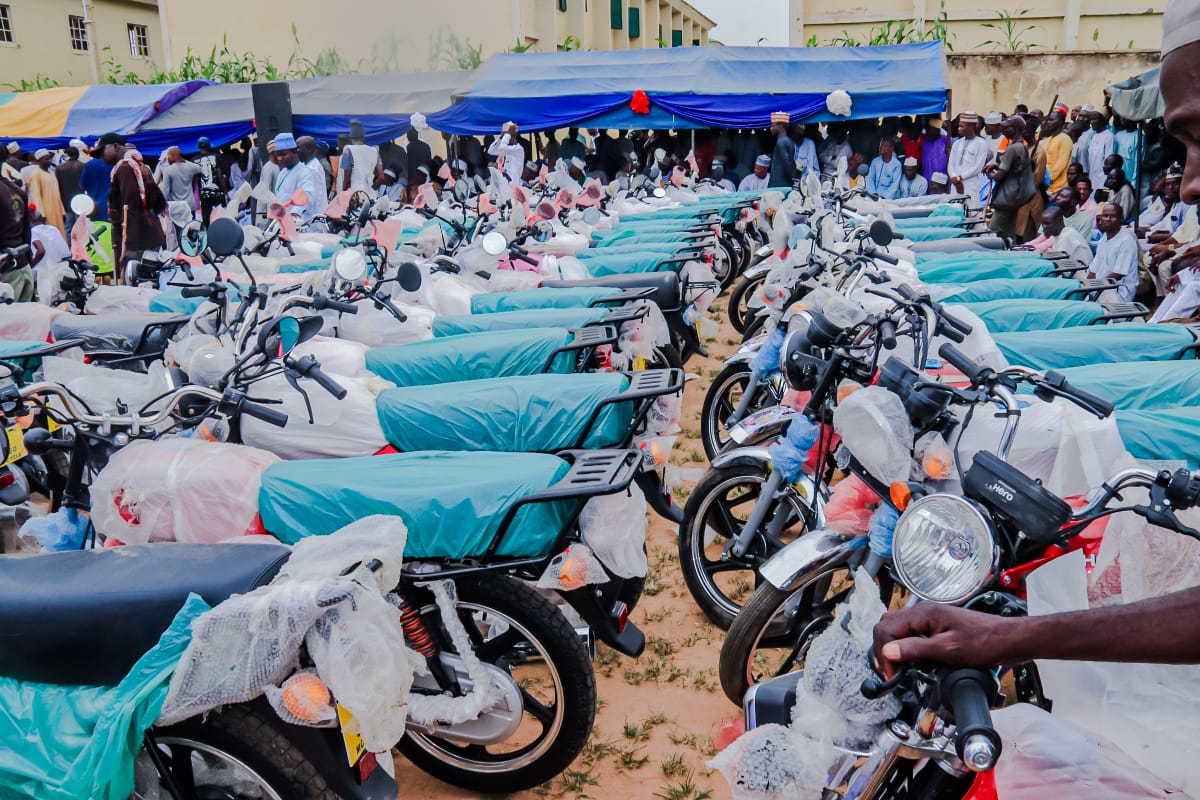 Hon. Saddam Bello Distributes Cars, Motorcycles, Other Items to Constituents in Gombe State