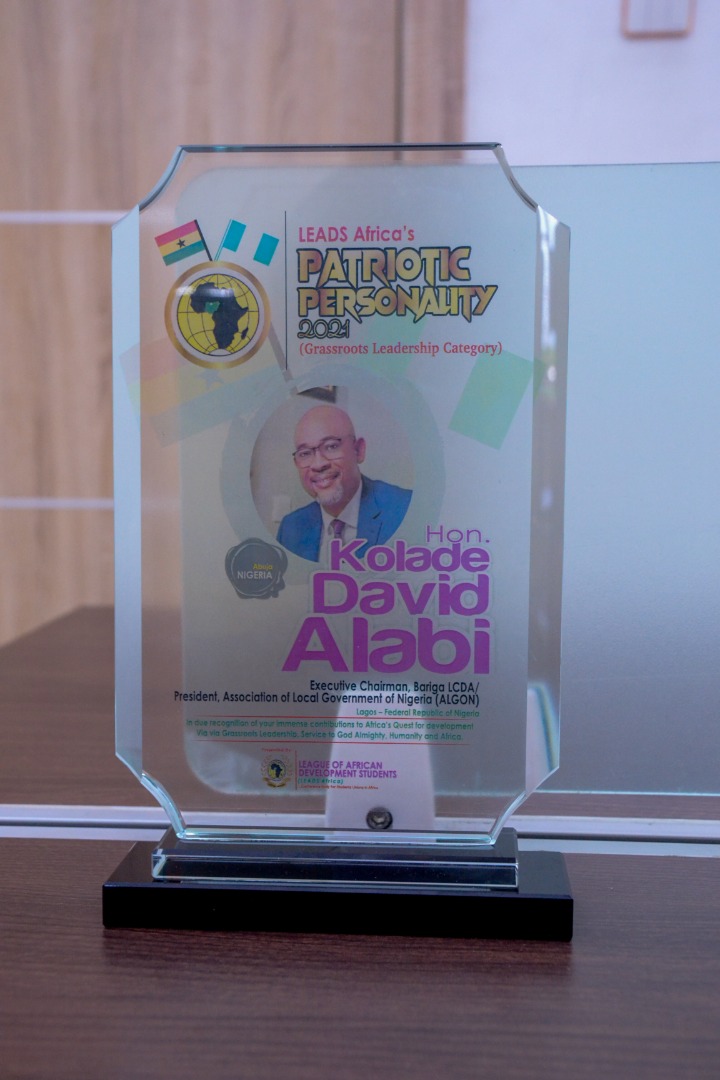 LEADS Africa Honours ALGON National President And Chairman Bariga Council HON. Alabi Kolade David As He Bags African Patriotism And Excellence For Grassroots Governance Award 
