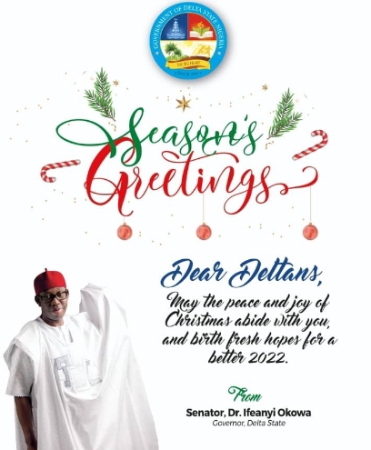 Christmas: Okowa Preaches Love, Peaceful Coexistence Among Nigerians as Christians Commemorate Birth of Jesus Christ