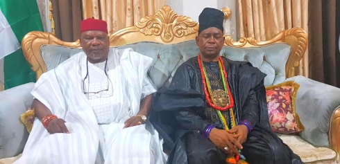 His Royal Majesty Eze Williams Ezugwu with new Attah Igala in Attah Palace in Idah