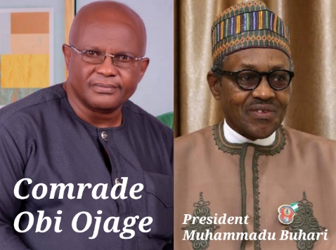 Comrade Obi Ojage and President Muhammadu Buhari