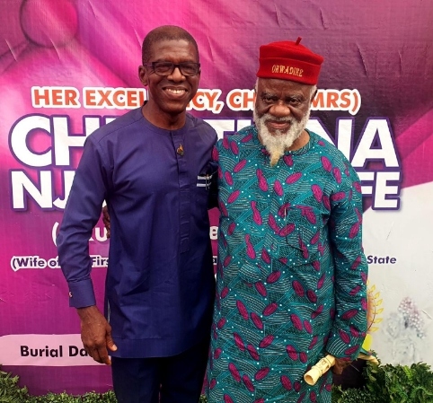 Mr. Emeka Ugwu-Oju, Founder, Nigeria and Entrepreneurship Summit & Honors (NESH) Foundation, with the Chief Mourner, Dr. Chukwuemeka Ezeife