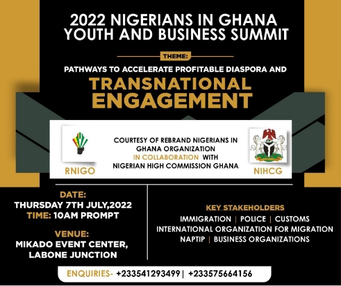 Nigerians In Ghana Set For The 2022 Youth And Business Summit