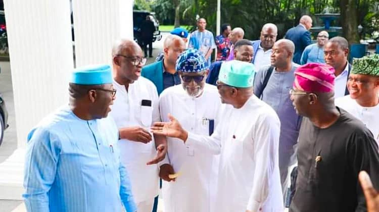 Nyesom Ezenwo Wike with APC governors from South West of Nigeria