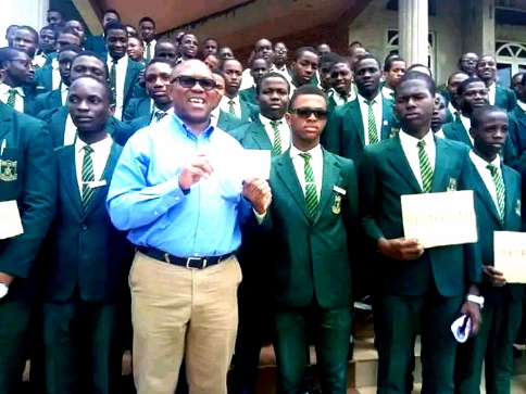 Peter Obi with School Pupils and Peter Obi Media Reach (POMR)