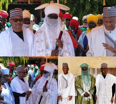 Peter Obi and Yusuf Datti Baba-Ahmed visit Emir of Gaya and Emir of Kano