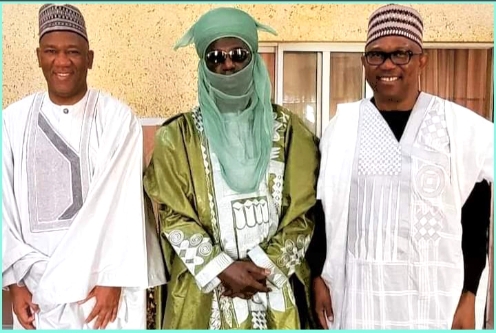 Peter Obi and his Vice presidential candidate Yusuf Datti Baba-Ahmed visit Emir of Gaya