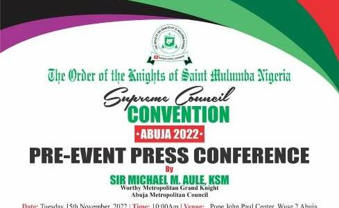 43rd Supreme Council Convention of Knights Of St Mulumba Set Holds in Abuja