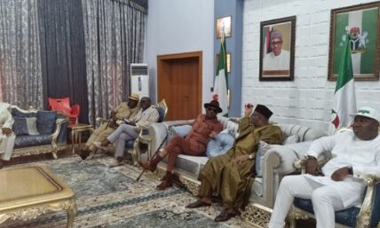 Nyesom Wike of Rivers State and other PDP G5 Governors Meet Bala Mohammed