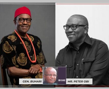 President Muhammadu Buhari, Comrade Obi Ojage, and Peter Obi of Labour Party