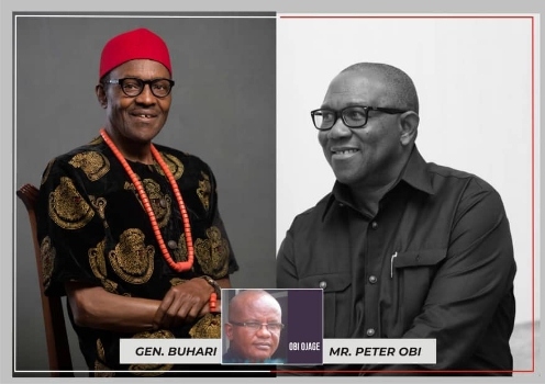 President Muhammadu Buhari, Comrade Obi Ojage, and Peter Obi of Labour Party