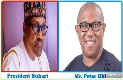 President Muhammadu Buhari and Mr Peter Obi of Labour Party