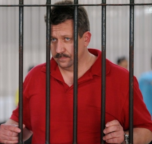 Russian arms dealer Viktor Bout at a detention center of criminal court in Bangkok