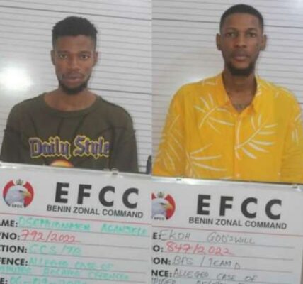 Court Jails Two Internet Fraudsters Osemudiamen Aganjile and Ekoh Godswill
