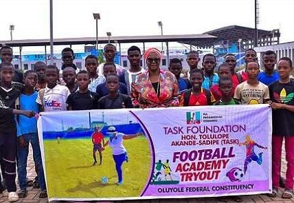 Tolulope Akande-Sadipe sponsora football Academy Tryout for 24 players