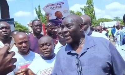 PDP Supporters Protest In Enugu, Wants Peter Mbah Declared Winner of Guber Election