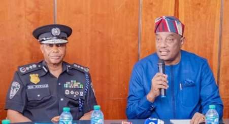 IGP Usman Alkali Baba Historic Courtesy Visit To Newly Sworn-in PSC Chair Arase