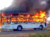Bus Evacuating Nigerian Students From Sudan on Fire