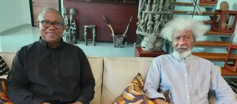 Peter Obi and Wole Soyinka meet
