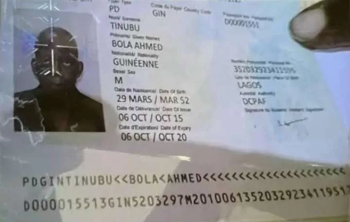 Tinubu Guinea Passport picture 