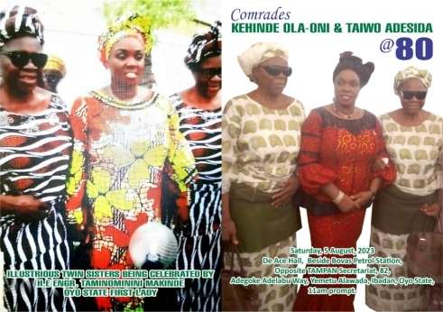 Nigerians Set To Celebrate Kehinde Ola-Oni, Her Twin Sister Taiwo Adesida At 80