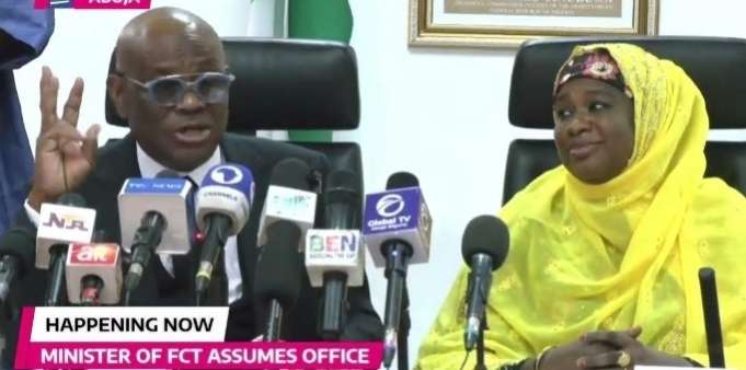 FCT Minister Nyesom Wike and Minister of State for FCT, Mariya Mahmud