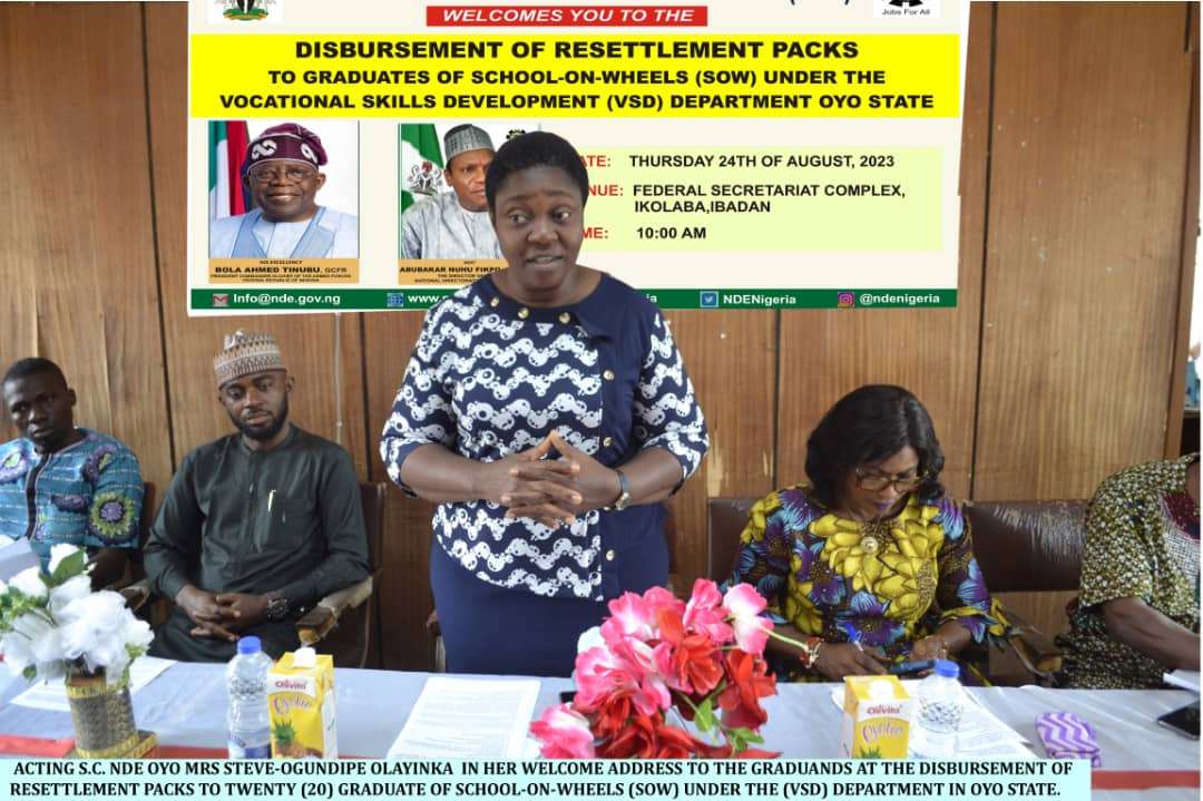 NDE Disburses Resettlement Packs to 20 SOW Beneficiaries in Oyo State