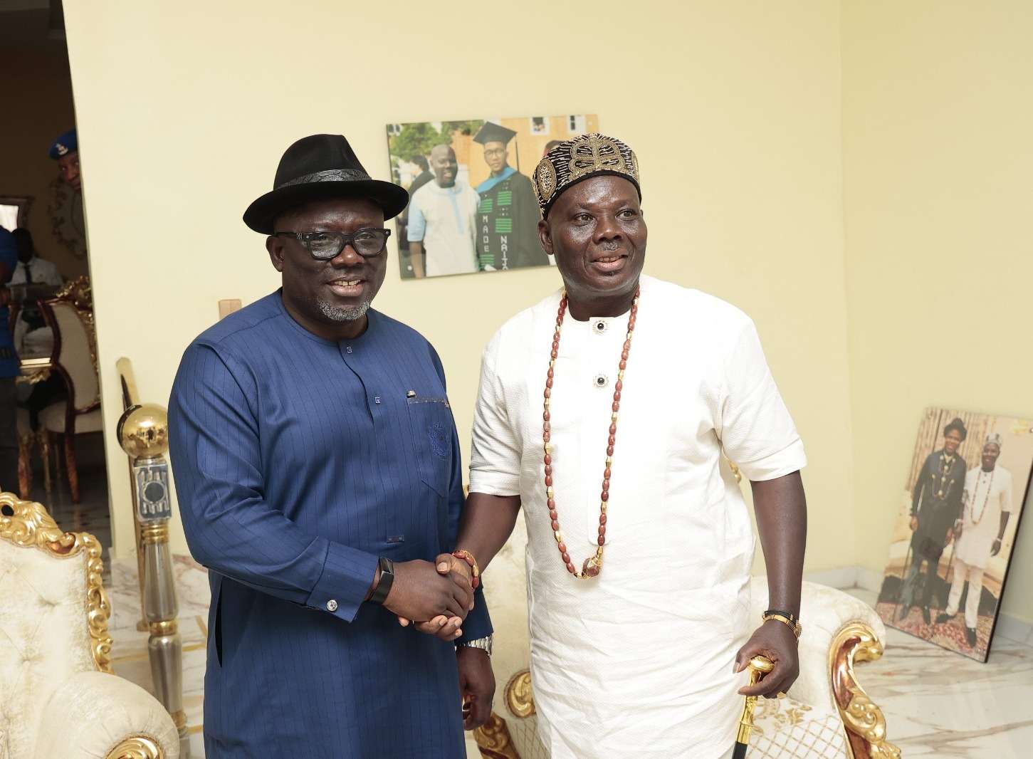 Governor Sheriff Francis Oborevwori and the High Chief Emonena Victor Wayles Egukawhore (JP), the Chairman of De Wayles Group of Companies