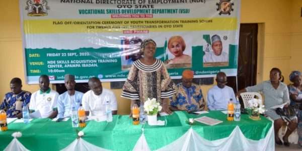 Unemployed Persons: NDE Kicks-off Youth Transformation Training Scheme in Oyo