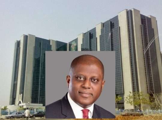 Governor of Central Bank of Nigeria Yemi Cardoso CBN building