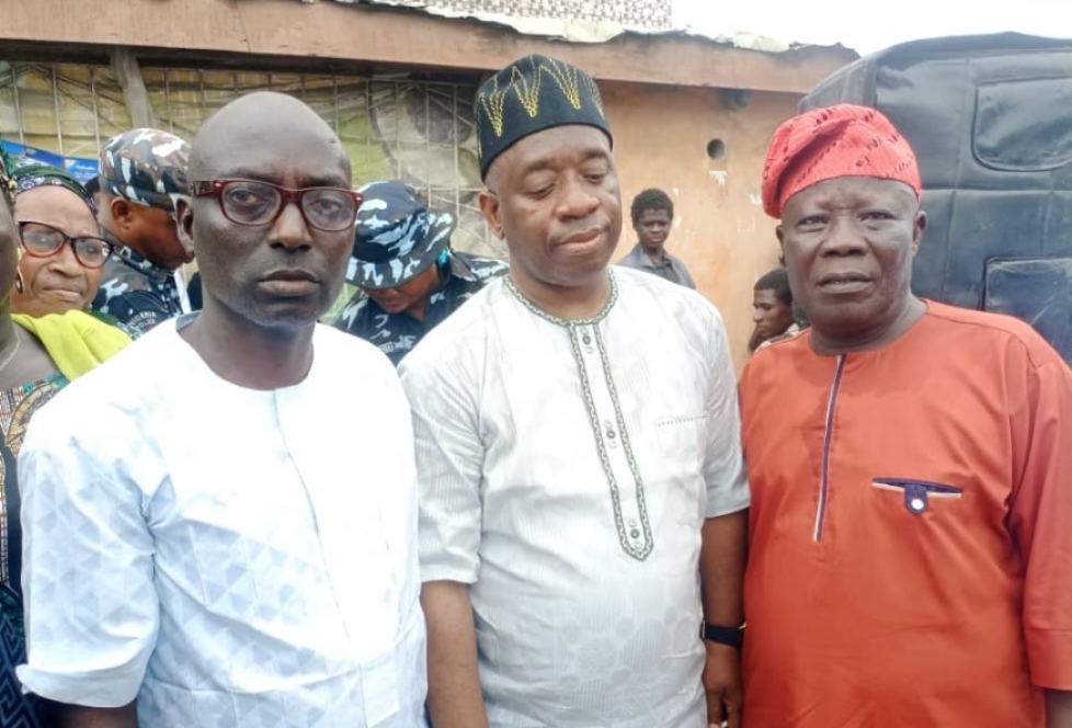 Comrade Awa Bamiji, Chairman of Lagos Island Local Government and first Child of Prince Tajudeen Olusi, Prince Adetoyese Olusi, Alhaji Nasir Musa, Prince Olusi's Aide
