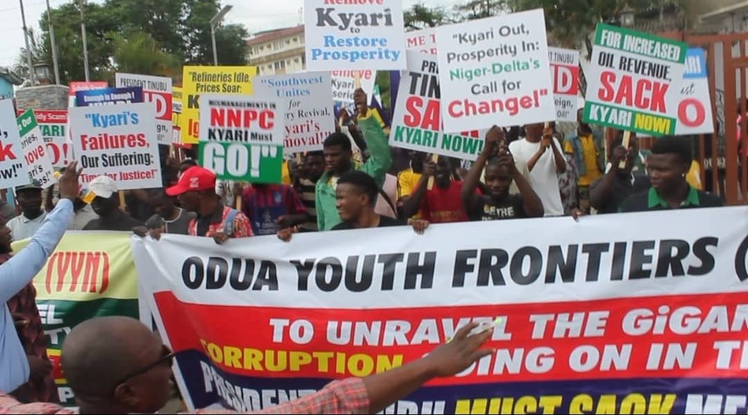 Protest Rocks South West As Yoruba Youths, CSOs, Others Demand Immediate Sack, Probe NNPCL’s GCEO Mele Kyari