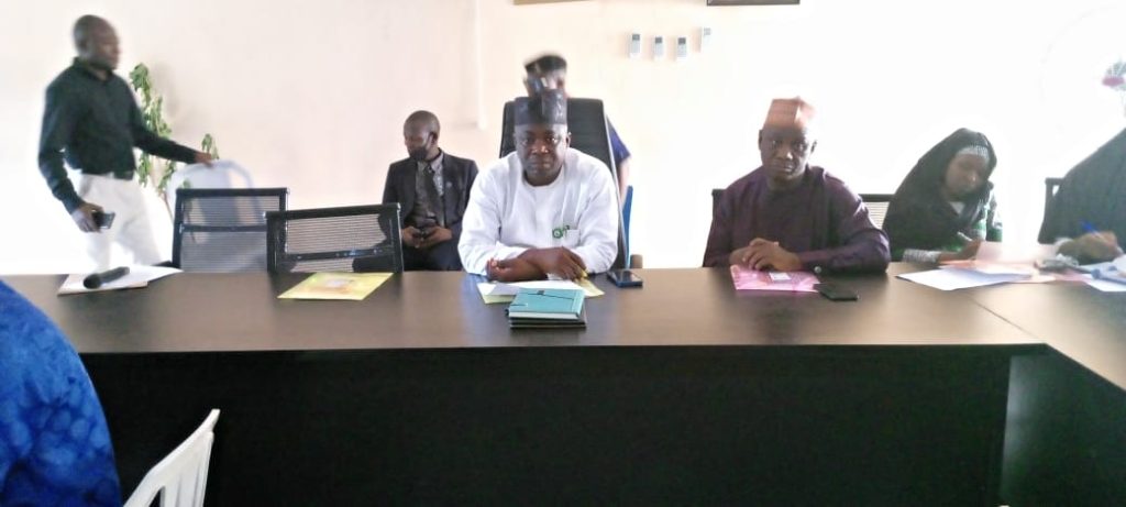 LR: Honourable Commissioner for Environment, Mallam Shehu Ndanusa Usman and the Director of Personnel, Finance and Supply, Alhaji Tunde Jimoh during the 3 day closing ceremony of Climate Smart Municipal Solid Waste Management organised by the Federal Ministry of Environment in collaboration with the state Ministry of Environment, held at the Ministry headquarters, Ilorin, yesterday.