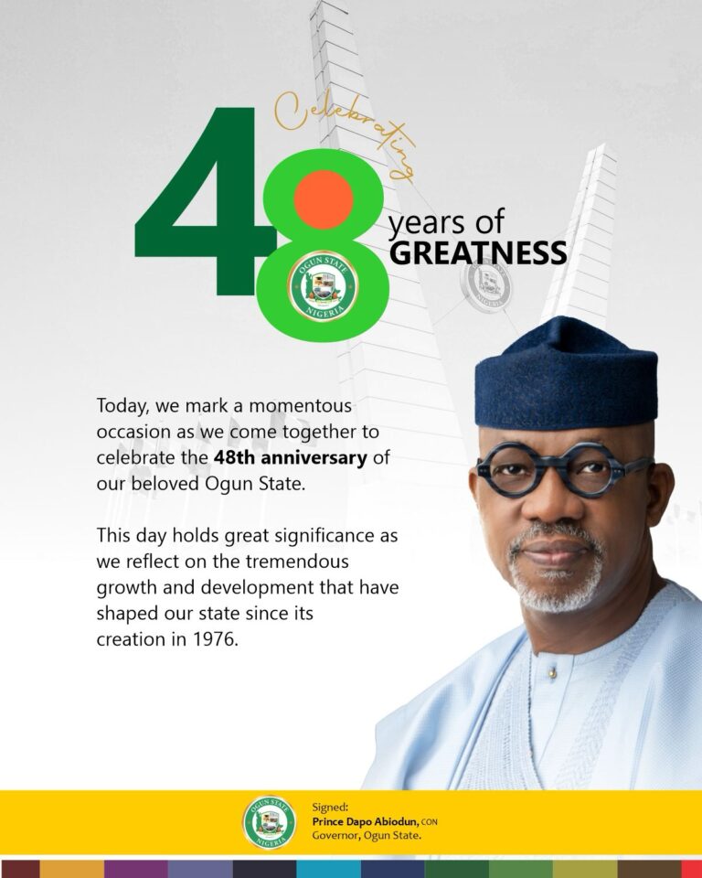 Gov. Abiodun Promises More Infrastructural Development As Ogun Turns 48