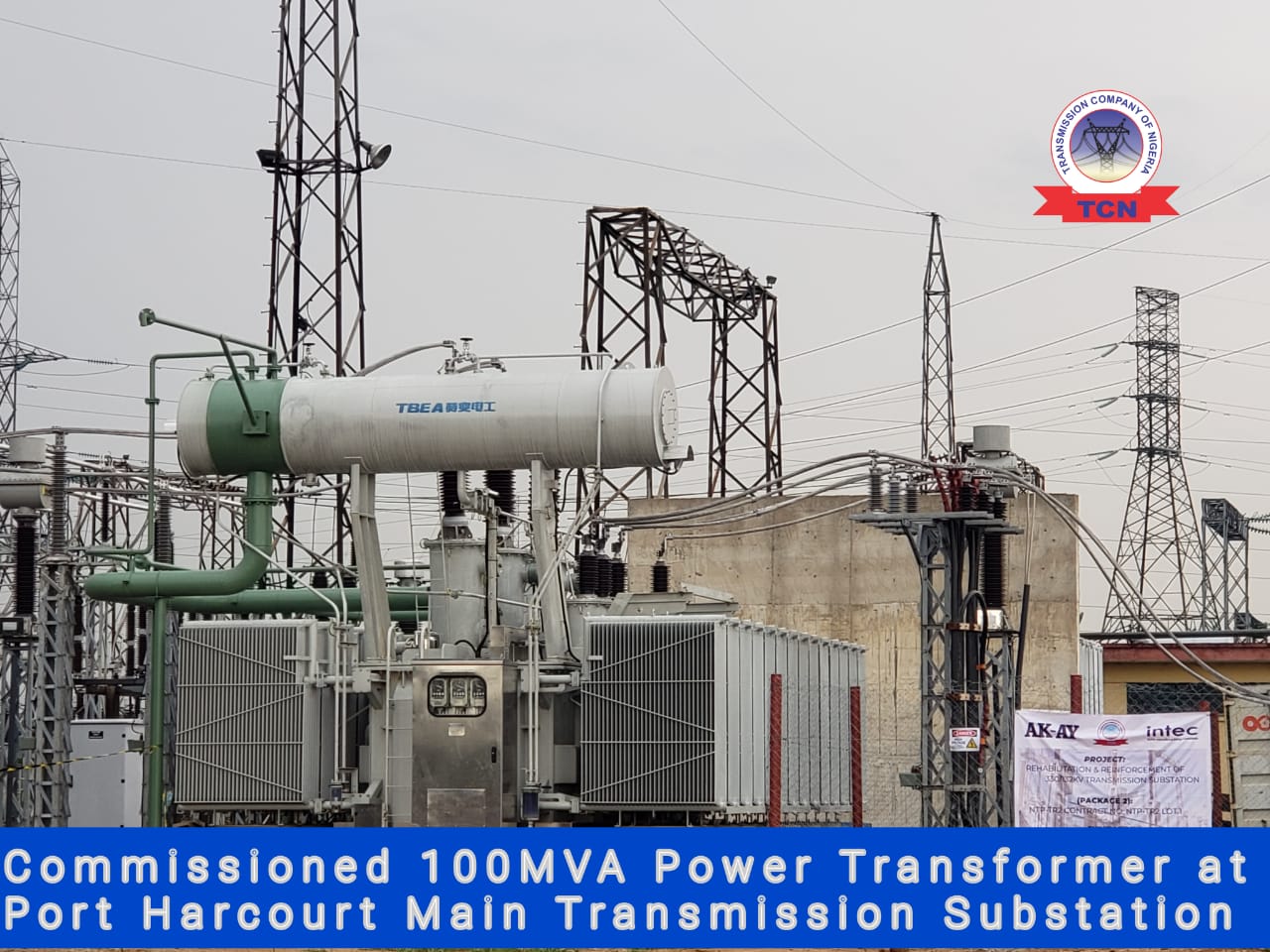TCN Boosts Capacity of Port Harcourt Main Substation with 100MVA Transformer, Expands Capacity Across the Region