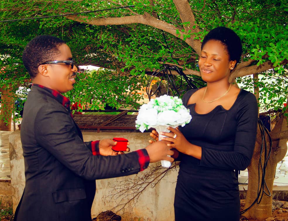 GNC Chukwuemeka on Bended Knee Proposes to His Beautiful Girlfriend at a Green Garden