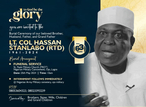 Obi Mourns, Says Late Col. Stanlabo Was Exceptionally Patriotic