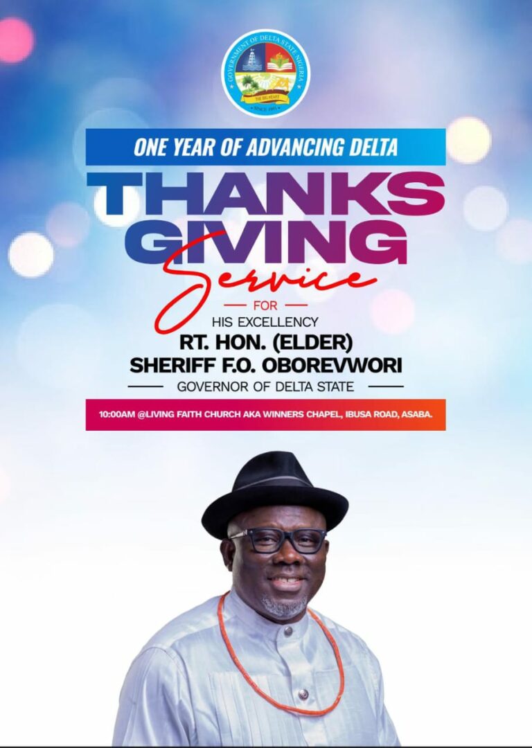 Governor Oborevwori Fixes Date for 1st Anniversary Thanksgiving