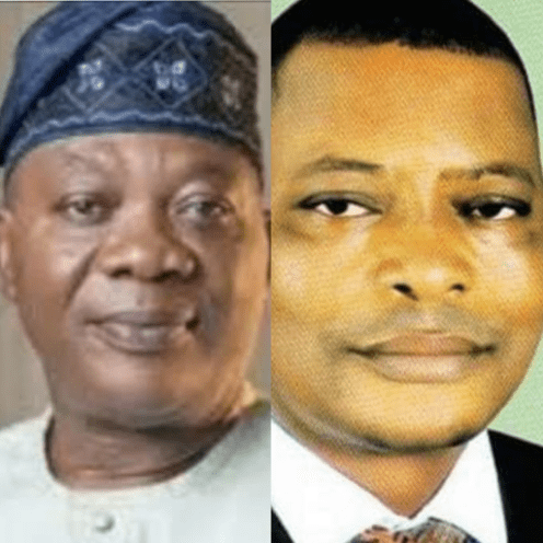 Olaniyi Ijalaye, the Resident Electoral Commissioner (REC) for Ogun State, and Rt. Hon. Harford Oseke, the former Deputy Speaker of the Anambra State