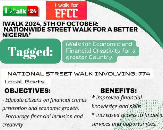 Groups Announce "I-WALK 4 EFCC 2024" To Promote Values For A Better Nigeria