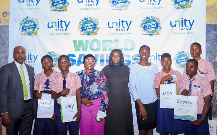 A cross section of some Unity Bank team with students of Government Secondary School Tundun Wada, FCT after the training session.