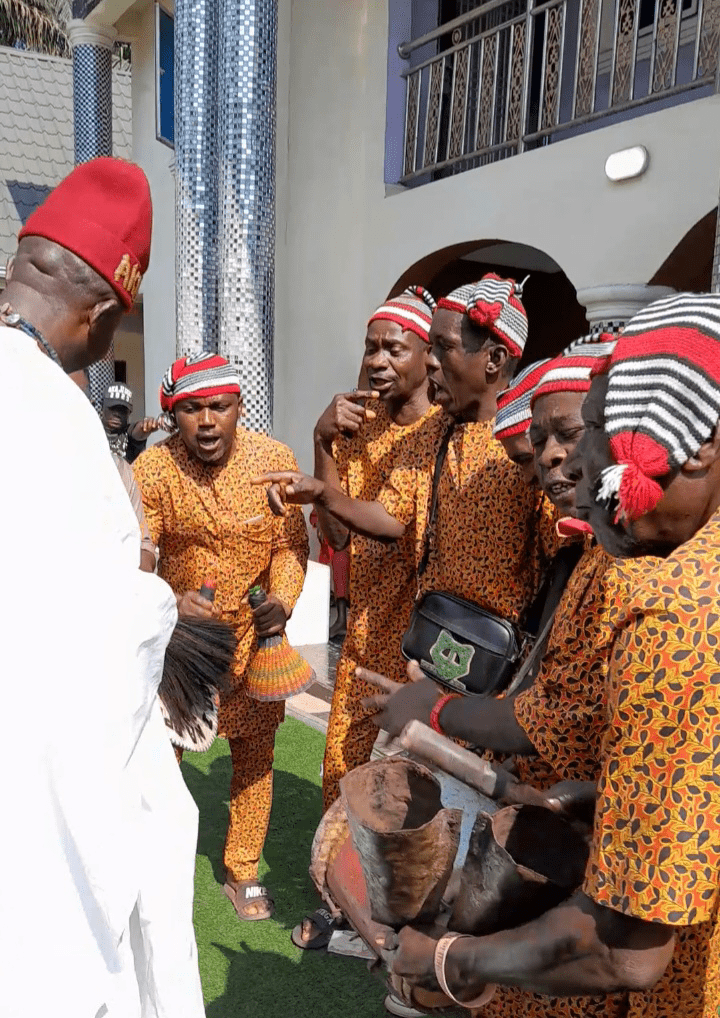 Chief Paul Agama with cultural troops 