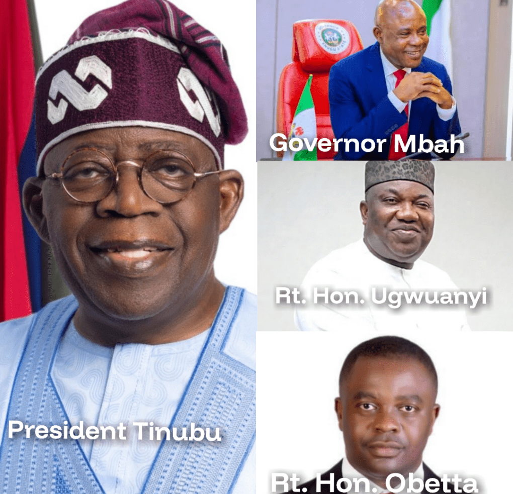 President Bola Tinubu, Governor Peter Mbah, Hon Ifeanyi Ugwuanyi, and Hon Chidi Obetta